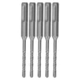 thumbnail image 1 of 5Pcs Rotary Hammer Drill Bit Cemented Carbide Tip Spiral 2 Flutes Impact Drill Bit for Brick Stone 110mm 5mm/0.20in Open Diameter, 1 of 5