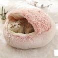 thumbnail image 3 of 2 In 1 Dog And Cat Bed Pet Winter Bed Round Plush Warm Bed House Soft Long Plush Pets Bed, 3 of 5