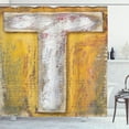 thumbnail image 1 of Ambesonne Letter T Shower Curtain, Written Language Sign, 69"Wx70"L, Coral White Yellow, 1 of 3