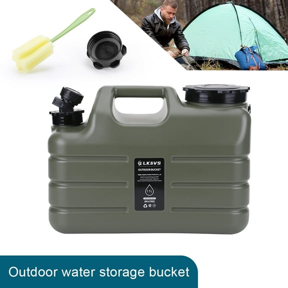 Yiaieng 3 Gallon Water Container with Spigot, Portable Camping Water Jug, BPA Free Water Storage Tank for Camping, Vehicle, Car, Outdoor Hiking, Picnic, Emergency (Green)