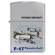 Vintage WWII Aircraft P-47 High Polished Chrome Zippo Lighter