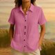 thumbnail image 2 of Tops Sueltos Casuales para Mujeres Moda No Posicionamiento Impreso 3/4 Manga V-Cuello Blusa con Poliéster Suave, Cómodo Top para el Uso Diario en Casa O Trabajo, 2 of 7