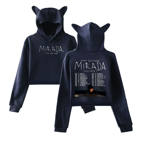 Ivan Cornejo Mirada Tour Parte 2 Merch Hoodie Cat Ear Fashion Street Trend Women's Short Hoodie Sportswear
