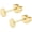 3mm Gold, variant on Titanium Flat Dot and Ball Stud Earrings Hypoallergenic for Women Men Rose Gold/Gold/Silver/Black Round Disc Earrings 3mm-6mm Options for Sensitive Ear(2pcs)