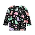 thumbnail image 4 of CCRFTGI Cute Teen Girl Shirts Size 10-12 Summer 3/4 Sleeve Animal Print Tee Tops Trendy Loose Comdy Clothes for Teen Girls Crew Neck Shirts Black 9-10 Years, 4 of 4
