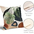 thumbnail image 3 of Boho Abstract Geometric Tropical Pillow Covers 18X18 In Set of 2 Bohemian Minimalist Palm Leaf Throw Pillow Cases Navy Blue Burnt Orange Modern Pillow Cover Home Decor For Sofa Couch Room Outdoor, 3 of 6