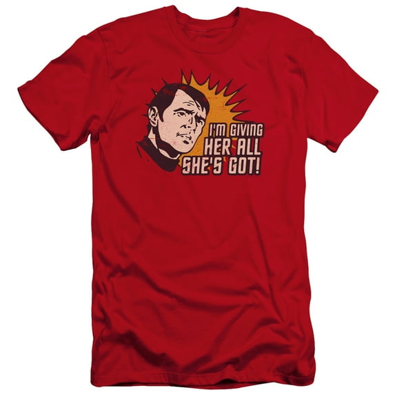 Star Trek Everything Premium Canvas Adult Slim Fit 30/1 T-Shirt Red