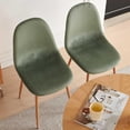 thumbnail image 2 of NORDICANA Small Dining Table Set for 4, Modern Round Dining Table with 4 Velvet Dining Chairs in Metal Legs, Easy Assembly for Compact Spaces - Green, 2 of 7