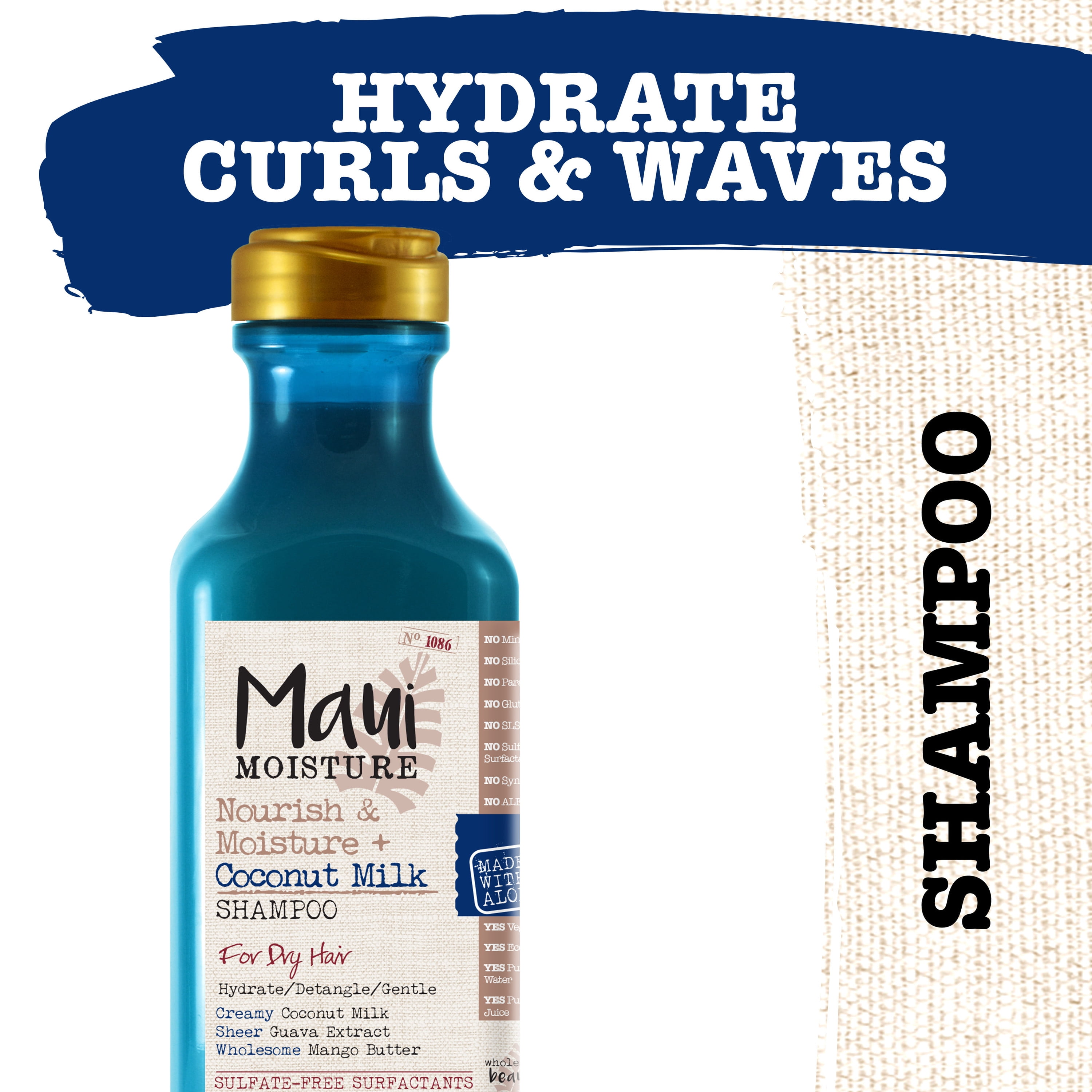 Maui & Moisture + Coconut Milk Shampoo to Hydrate and Detangle Hair, Lightweight Daily Moisturizing Shampoo, Vegan, Silicone & Paraben-Free, fl oz - Walmart.com