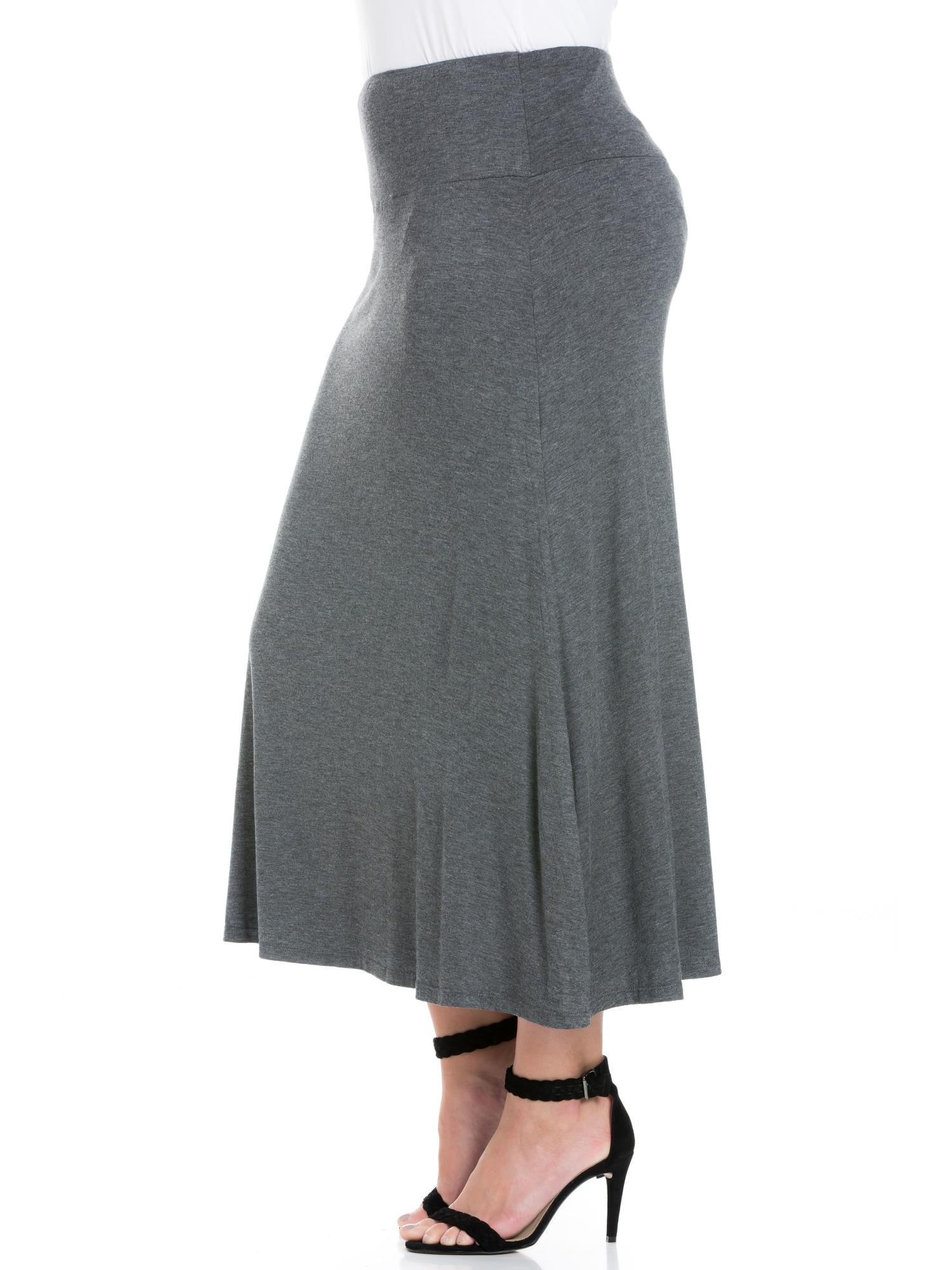 24/7 Comfort Apparel Women's Plus Size Maxi Skirt