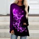 thumbnail image 2 of Camiseta holgada de manga larga con cuello redondo y estampado de mariposa a la moda para mujer Fridja  czfsfas255, 2 of 5
