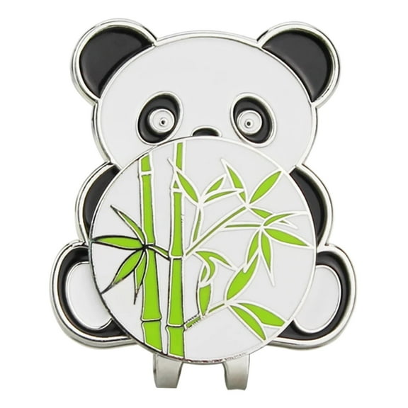Necvior China Panda Style Golf Ball Marker for w Magnetic Golf Hat Clip Golf Cap Clips Alloy Professional Ball Mark Training Aid