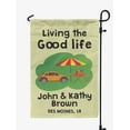 thumbnail image 1 of Printtoo Tan Living The Good Life Garden Summer Camping Flags Personalized Outdoor GardenFlagsCamp Decor Accessory Double SidedFlags12.5x18 Inches, 1 of 4