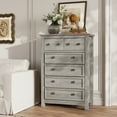 thumbnail image 4 of LGHM Tall 6 Drawer Dresser for Bedroom, Wood Farmhouse Chest of Drawers for Living Room, Hallway, Entryway, Gray, 4 of 8