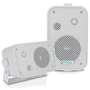 PYLE PDWR30W - 3.5'' Indoor/Outdoor Waterproof On-Wall Speakers (White)