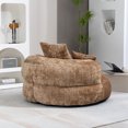 thumbnail image 3 of Oversized Chenille Bean Bag Chair for Adults & Kids, Indoor & Outdoor Lazy Bean Bag Sofa with Wrap-Around Backrest & Pillows for Bedroom, Living Room, Playroom, 42.52''x42.52''x20.47'', Coffee, 3 of 7