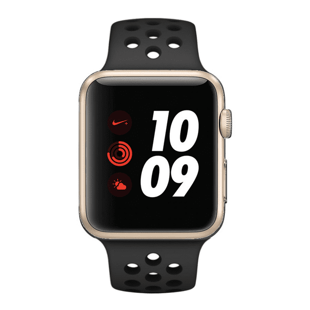 Apple Watch Series 3 38mm Gps Cellular Gold Aluminum Case Anthracite Black Nike Sport Band Non Retail Packaging Walmart Com Walmart Com
