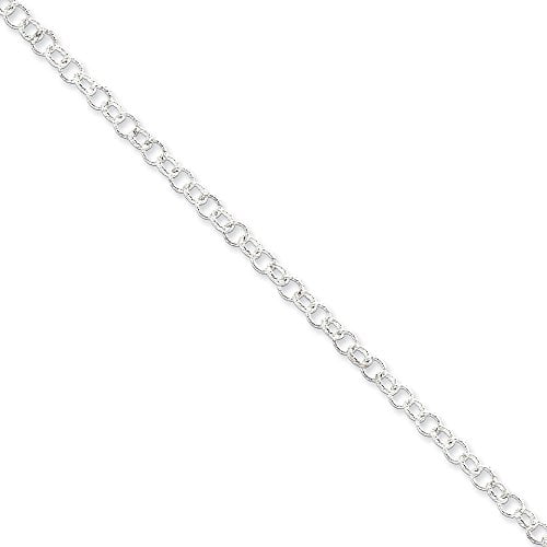 925 Sterling Silver 3.75mm Rolo Chain Anklet Ankle Beach Bracelet 6 Inch Fine Jewelry For Women Gifts For Her