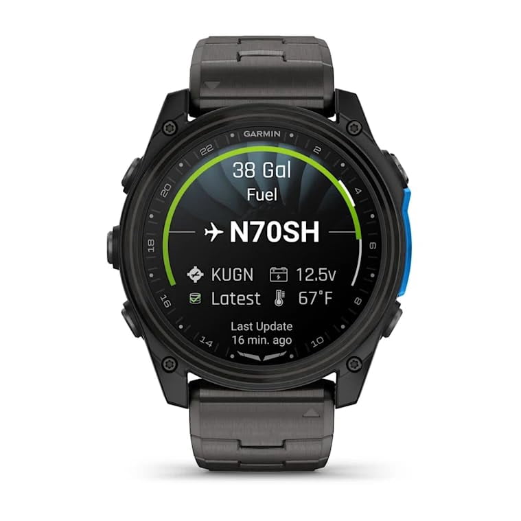 Garmin D2 Mach 2, (51 mm), Carbon DLC Titanium w/ Vented Titanium Band (010-02905-30)