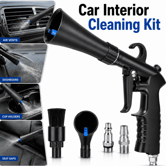 Car Cleaning Gun Detailing Interior Dryer Air Blow Gun, High Pressure Blower Gun, Car Detailing Kit Interior Cleaner, Car Detailing Tools for Car Quickly Blasts Dirt and Dust Works with Air