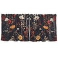 thumbnail image 7 of Yayeee Kitchen Curtains Tier Set of 2 Light Filtering 57"x36" Over Sink Window Panels, Black Floral Pattern, 7 of 7