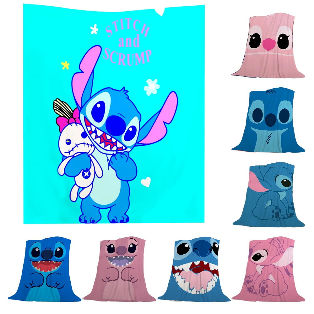 Stitch Characters Cartoon Stitch Throw Blanket Fuzzy Cozy Microfiber