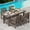 Coffee, variant on SERWALL Outdoor HDPE Dining Table Set, 7-Piece Outdoor Dining Table Sets with Umbrella Hole, Grey