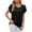 Black, variant on WXLWZYWL Women'S Solid Colour Round Neck Loose Petal Sleeve Summer Short Sleeve T-Shirt Top Short Sleeve V-Neck Top/Shirt Short Sleeve Round Neck Top/Shirt