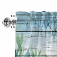thumbnail image 2 of Ocean Turtle Window Valance for Kitchen, Coral Starfish Vintage Wood Texture Rod Pocket Short Curtain for Small Windows, Light Filtering Decorative Valance, 60 x 14 Inch, 1 Panel, 2 of 9