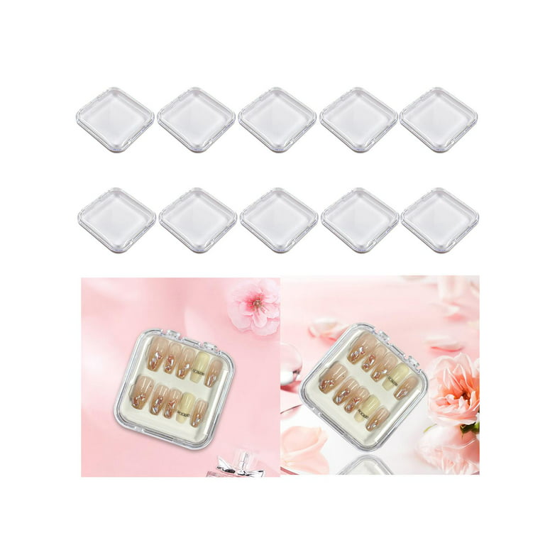 10 Pieces Press on Nail Storage Boxes Mini False Nail Packaging