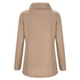 thumbnail image 3 of Frontwalk Ladies Pullover Solid Color Sweater Long Sleeve Jumper Tops Loungewear Loose Knitted Sweaters Winter Warm Khaki S, 3 of 7