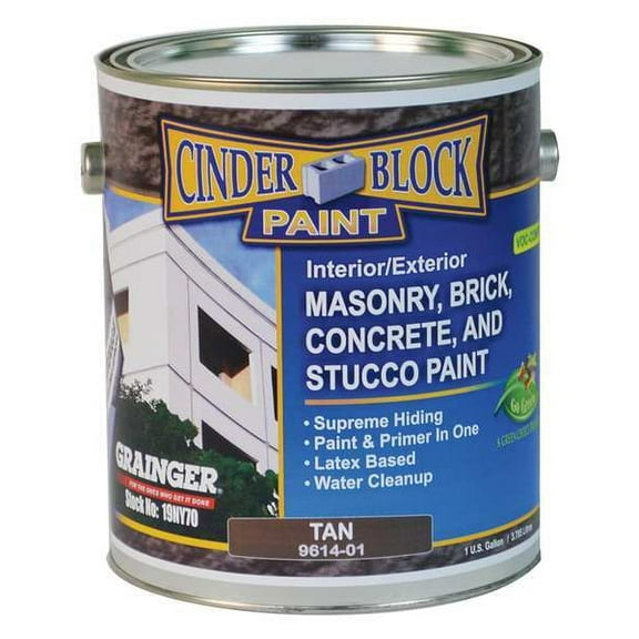 Rae Exterior Paint, Flat, Water Base, Tan, 1 gal 9614-01