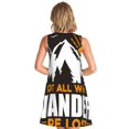 thumbnail image 2 of Bixox Robe Sans Manches à Imprimé "Not All Who Wander Are Lost4" pour Femmes avec Poches, Robe Décontractée Longueur Genou pour l'Été-3TG, 2 of 7