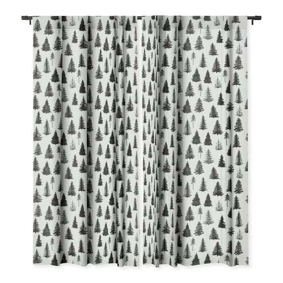 Society6 Marta Barragan Camarasa Forest In BW Single Panel Room Darkening Window Curtain 50" x 84"