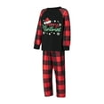 thumbnail image 3 of Caoirhny Family Matching Christmas Pajamas, Romper/Letter Print Long Sleeve Tops and Plaid Pants Sleepwear Loungewear Set, 3 of 9