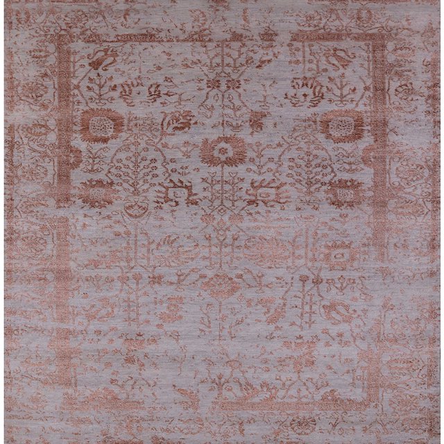 Ahgly Company Machine Washable Indoor Square Industrial Modern Dark Almond Brown Area Rugs, 6' Square