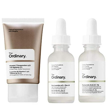 The Ordinary Facial Treatment Set Includes Vitamin C Cream Hyaluronic Acid Serum And Niacinamide Serum Brightens Hydrates And Reduces Skin Blemishes Vegan Paraben Free Cruelty Free