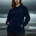 thumbnail image 5 of Horkkom Womens Rain Jacket with Hood Waterproof Long Sleeve Zip Up Hoodie Outdoor Lightweight Rain Coats with Pocket L, 5 of 7