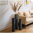 thumbnail image 2 of Sziqiqi Hammered Hexagon Floor Vase Set of 3: Black Metal Tall Vases for Flowers Living Room Decor Industrial Chic Home Office Corner Dining Room Bedroom 27/23/20 Inch Ideal Gift Idea, 2 of 11