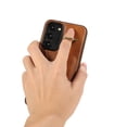 thumbnail image 2 of for Samsung Galaxy S23 Wallet Case with Card Slots, Hand Wrist Strap Rotate Ring Design, Finger Grip Ring PU Leather Magnetic Button Shockproof Purse Phone Cover for Galaxy S23, Brown, 2 of 7