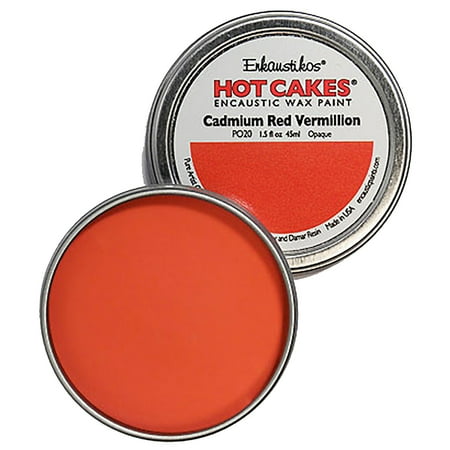 UPC: 0813043010987 | Enkaustikos Hot Cake Encaustic Wax Paint  1.5 oz. Tin  Cadmium Red Vermilion