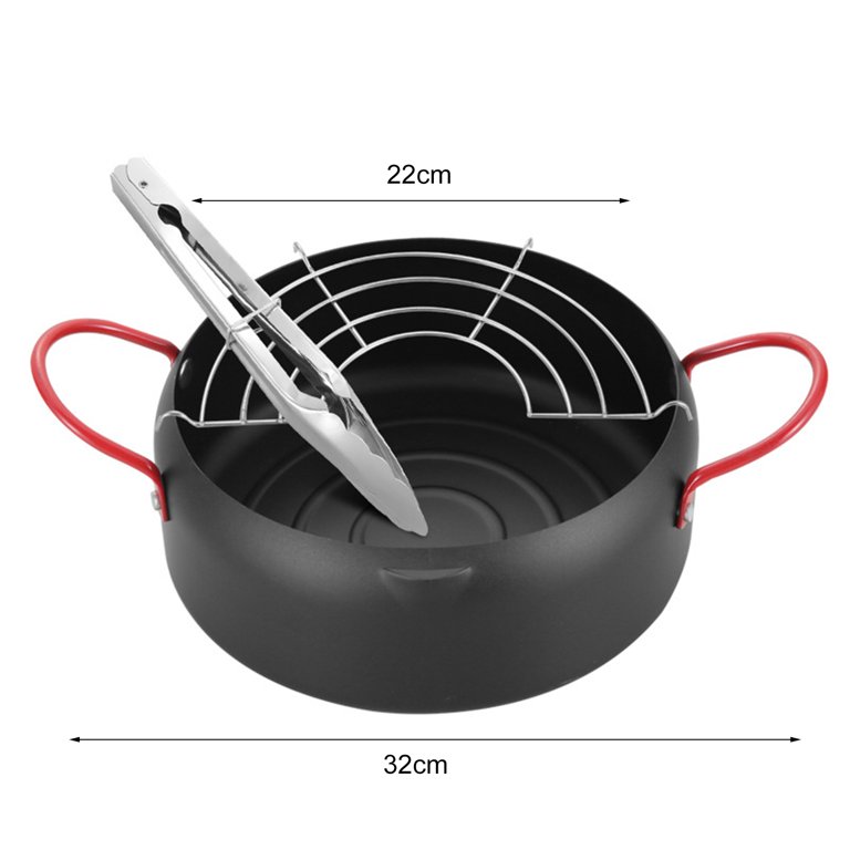 Household Non-Stick Tempura Frying Pan Fryer with Oil Drain Rack Kitchen  Saucepan Cooking Pots Skillet Kitchenware Cookware