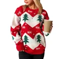 thumbnail image 3 of Suéteres navideños de invierno 2023 para mujer, suéteres navideños informales, suaves, con cuello redondo, manga larga, cálidos y gruesos, jerseys para mujer, 3 of 5