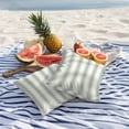 thumbnail image 6 of 2 Pack Outdoor Waterproof Throw Pillow Covers,Sage Green Stripe Abstract Geometric Decorative Square Patio Pillowcases for Chair Couch Sofa 16x16in, 6 of 9
