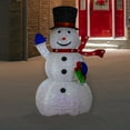thumbnail image 2 of Northlight LED Lighted Iridescent Twinkling Snowman Outdoor Christmas Decoration - 71", 2 of 7