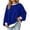 Blue-1, variant on Women's Crewneck Sweatshirt Long Sleeve Solid Color Pullover Loose Fit Casual Fall Winter Fashion Sweatshirt