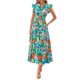 thumbnail image 1 of Vestido midi PRETTYGARDEN 2025 con estampado floral con cuello en V y volantes para mujer, 1 of 6