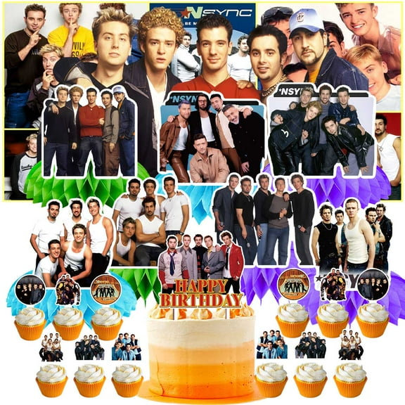 NSYNC Party Decorations Centerpieces Honeycomb Table Toppers Backdrop Birthday Party Decor Supplies Banner