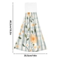 thumbnail image 2 of Haosy 2 Pack Kitchen Wash Cloths with Hanging Loops Absorbent Absorbent Quick Drying Hand Towels, Peach Floral with Gingham, 2 of 7
