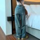 thumbnail image 5 of Rimocy - Vaqueros holgados vintage para mujer (2023), nuevos pantalones cargo anchos desgastados, pantalones rectos de cintura alta estéticos para mujer, 5 of 6